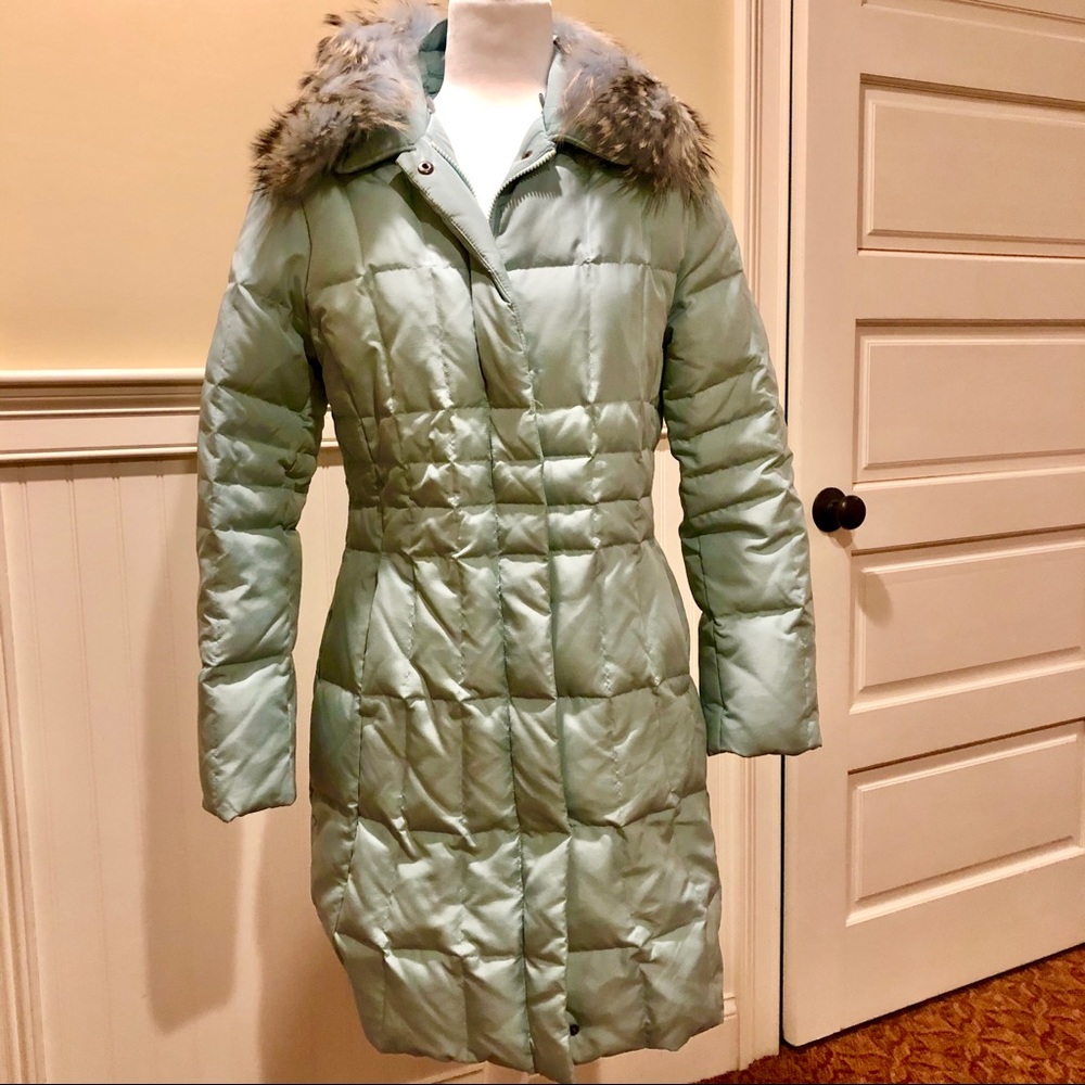 1 Madison down coat, removable fur trim, M